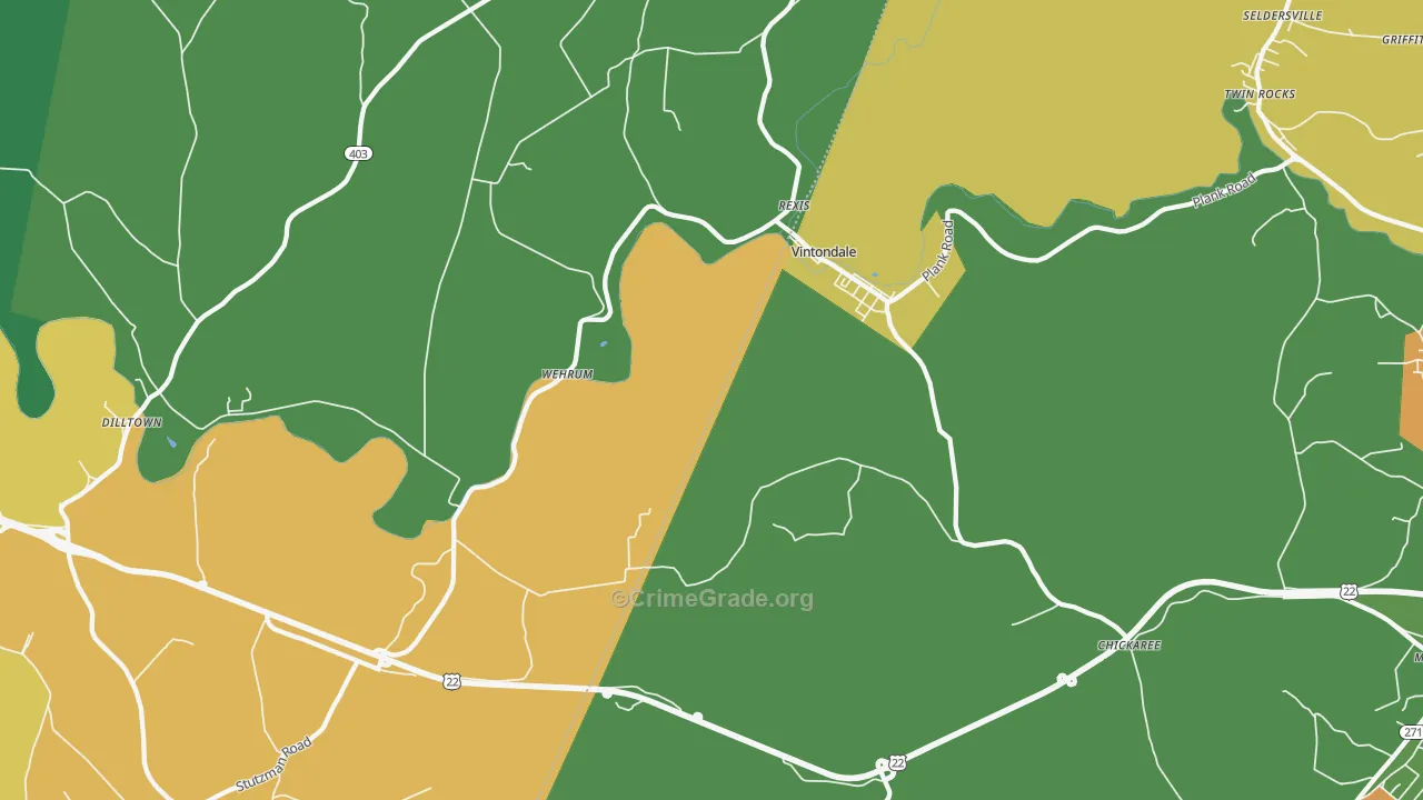 Vintondale, PA Map of Assault Rates