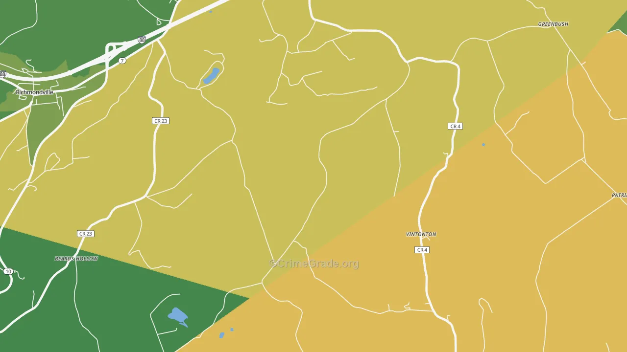 Vintonton, NY Map of Assault Rates