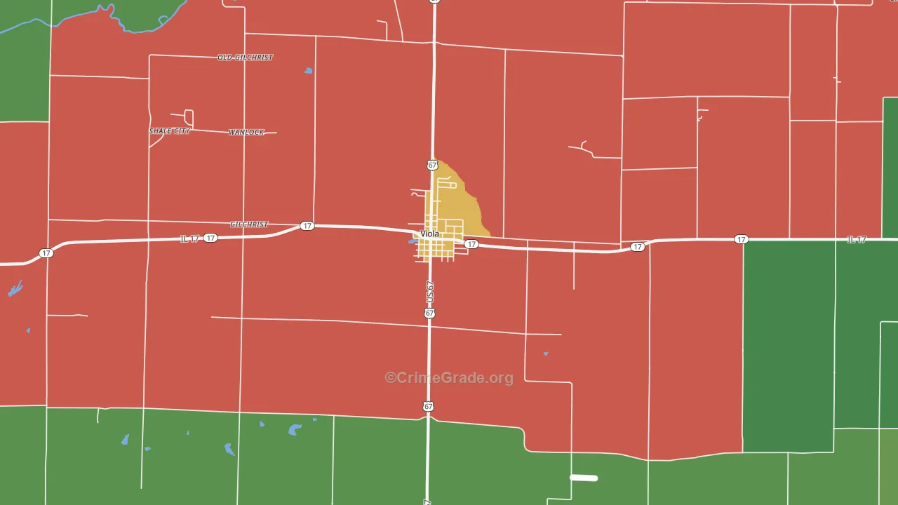 Viola, IL Map of Assault Rates
