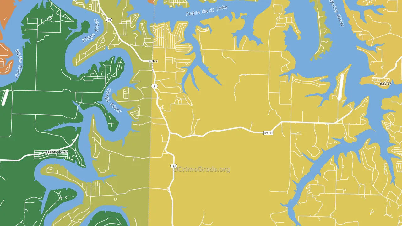 Viola, MO Map of Assault Rates