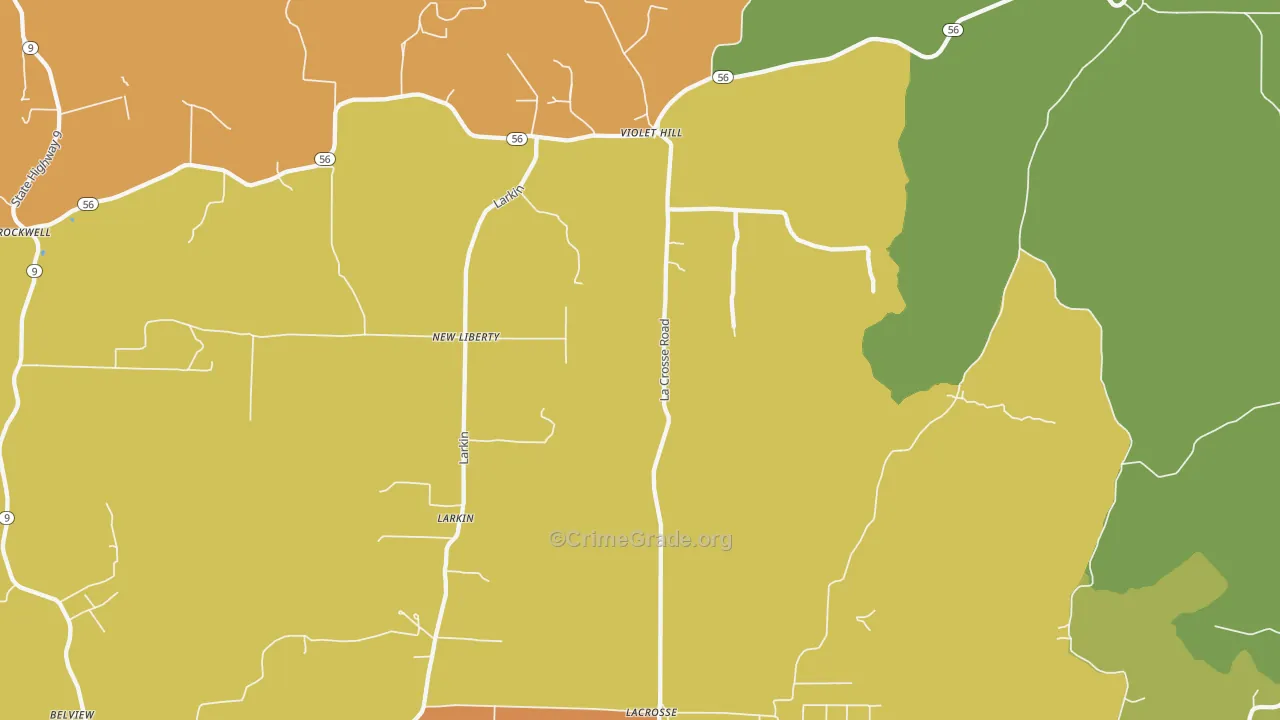 Violet Hill, AR Map of Assault Rates