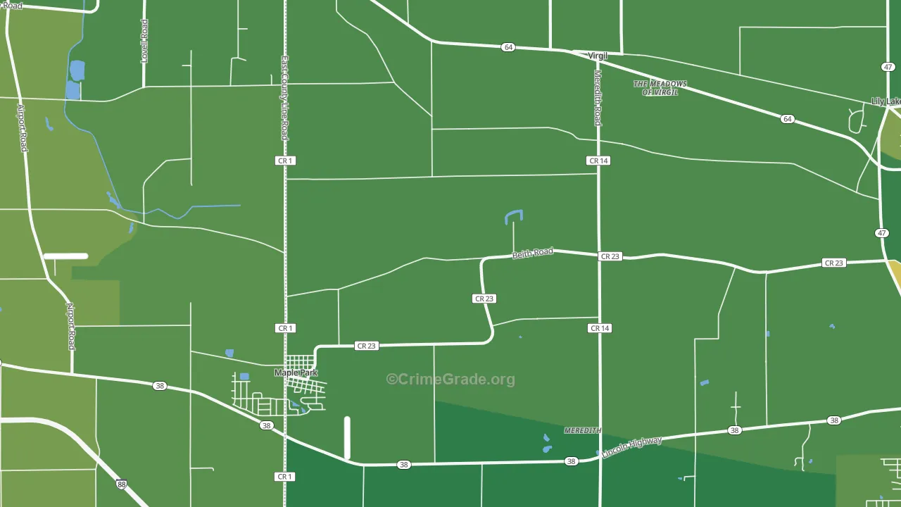 Virgil, IL Map of Assault Rates