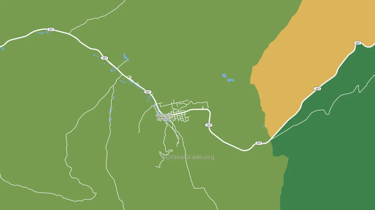 Virginia City, MT Map of Assault Rates