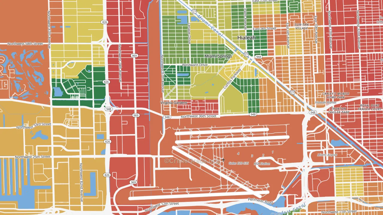 Virginia Gardens, FL Map of Assault Rates