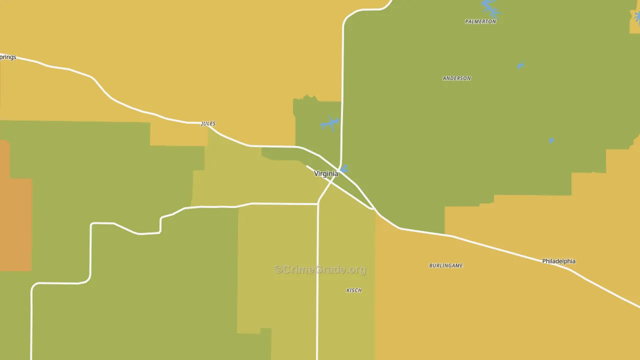 Virginia, IL Map of Assault Rates