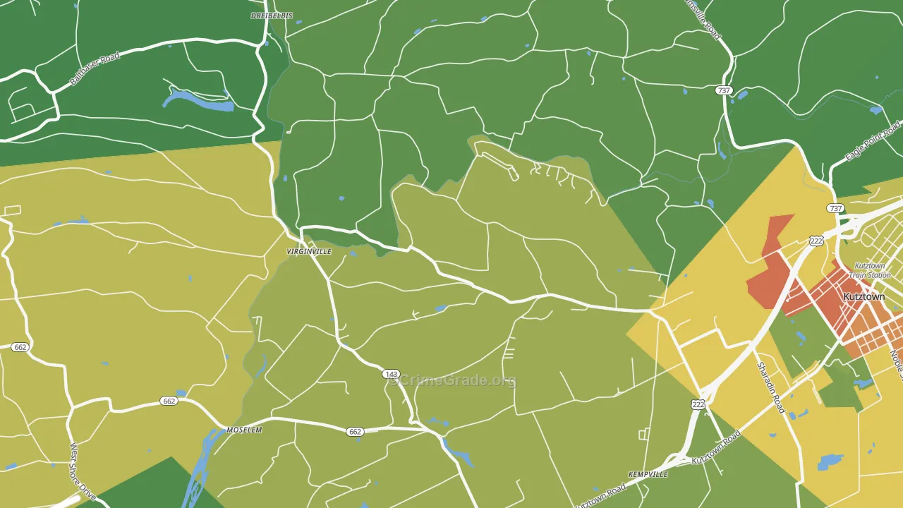 Virginville, PA Map of Assault Rates