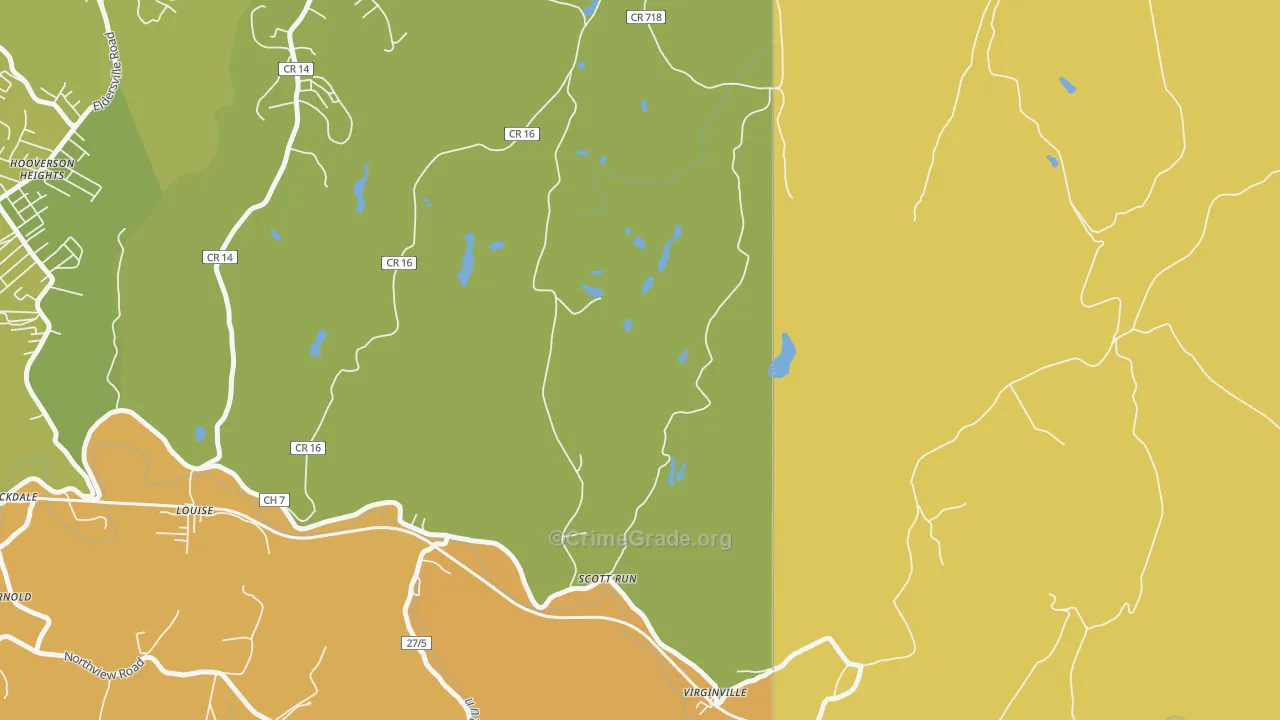 Virginville, WV Map of Assault Rates