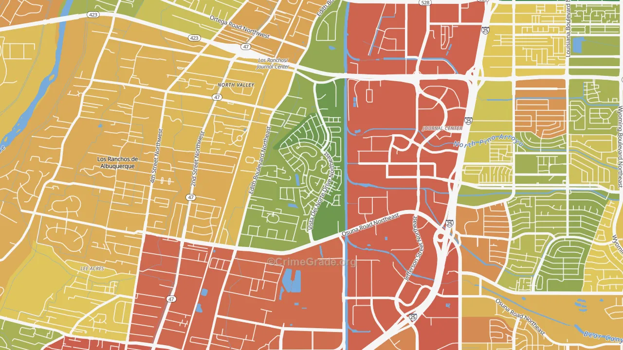 Vista del Norte, Albuquerque, NM Map of Assault Rates