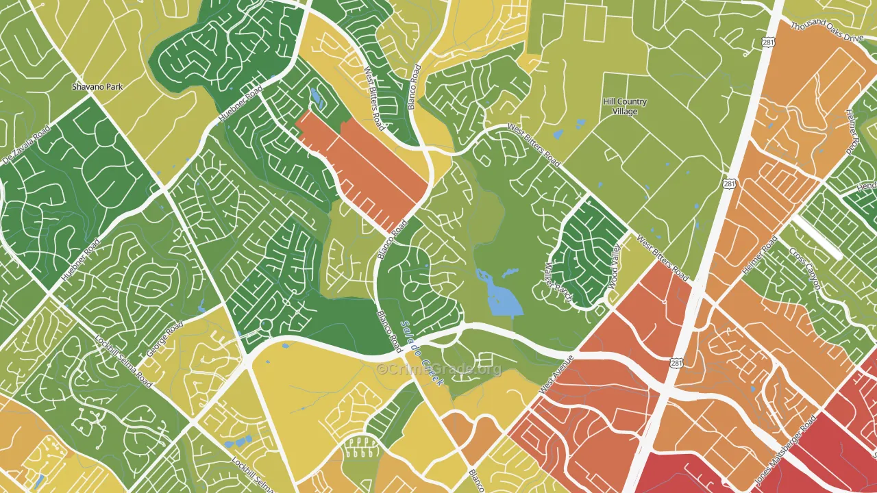 Vista del Norte, San Antonio, TX Map of Assault Rates