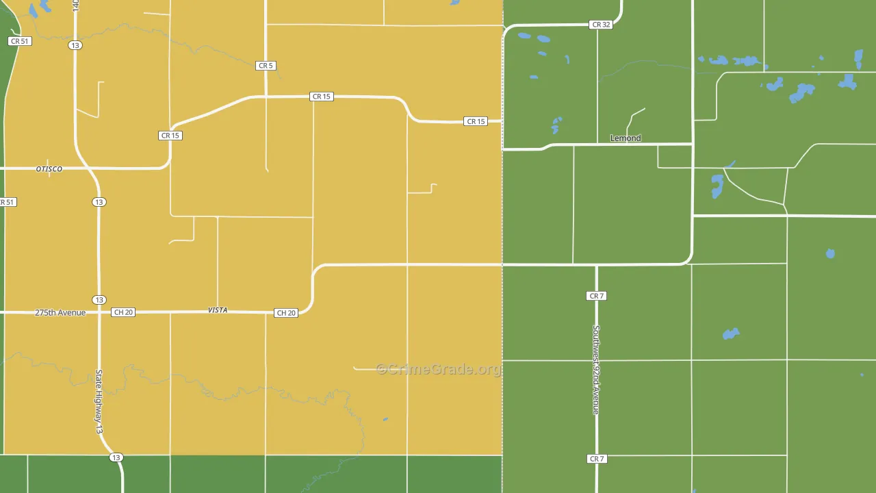 Vista, MN Map of Assault Rates