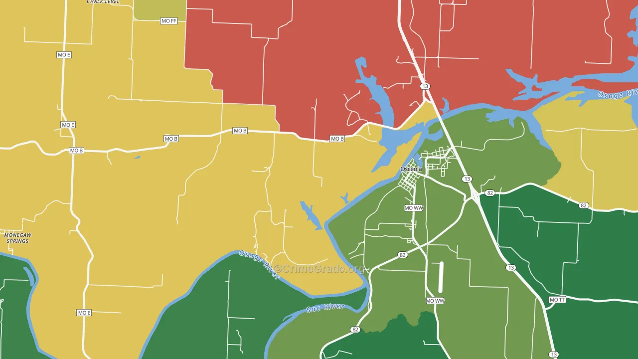 Vista, MO Map of Assault Rates