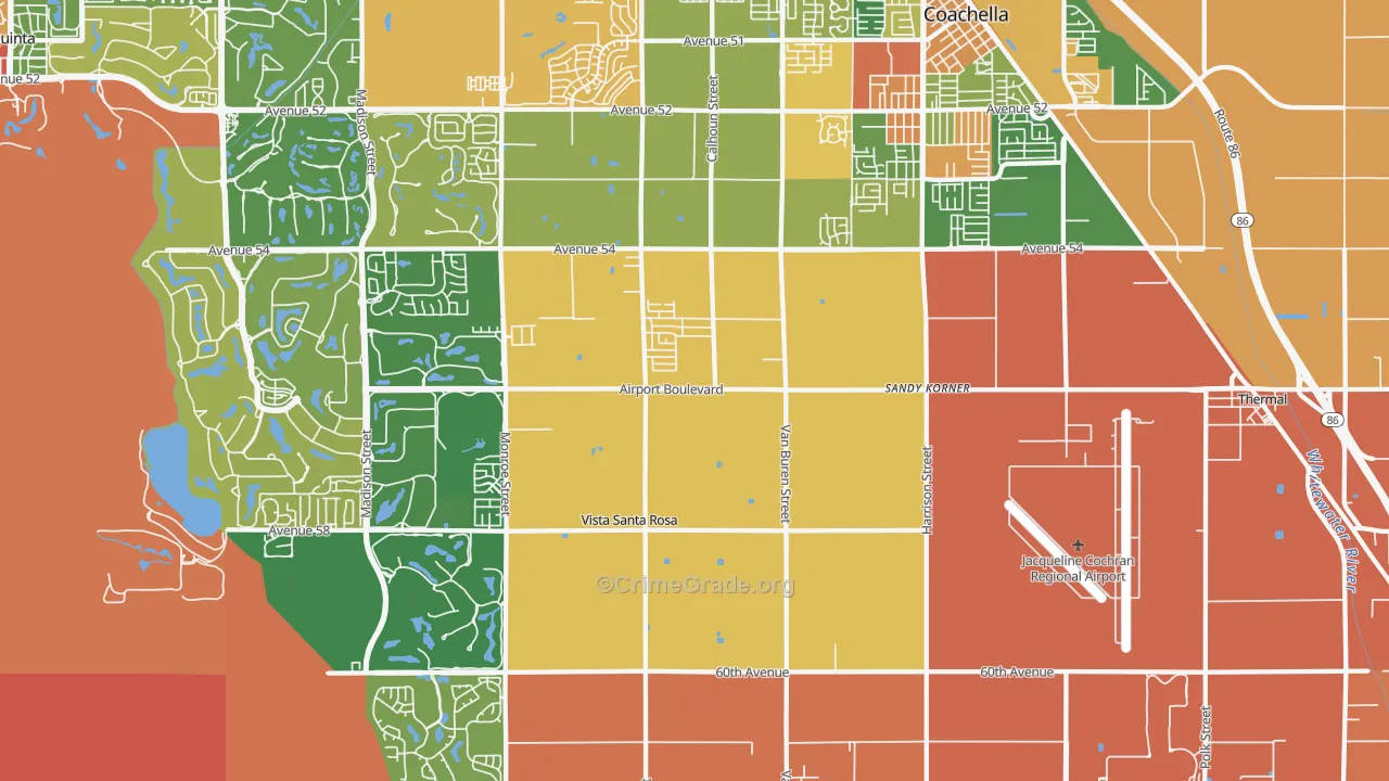 Vista Santa Rosa, CA Map of Assault Rates