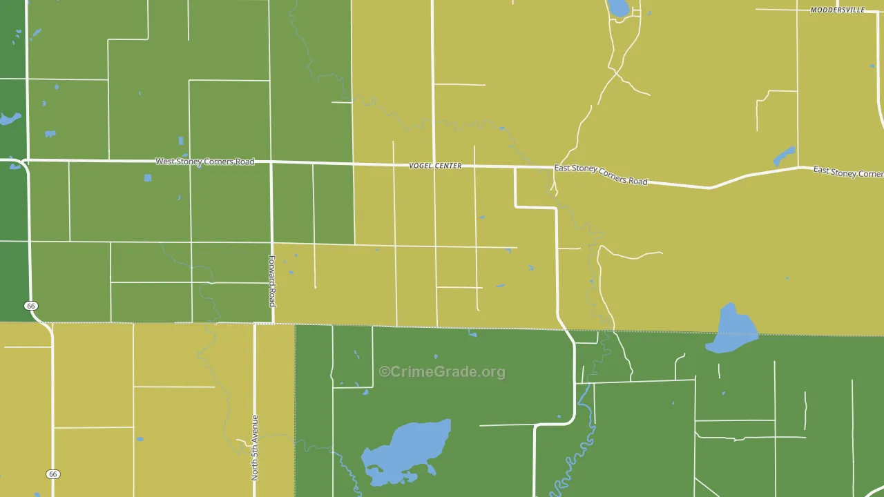 Vogel Center, MI Map of Assault Rates