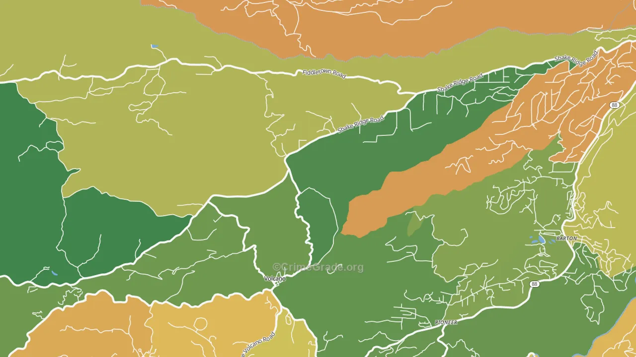Volcano, CA Map of Assault Rates