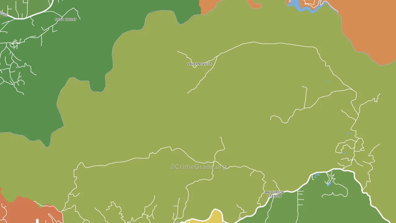 Volcanoville, CA Map of Assault Rates