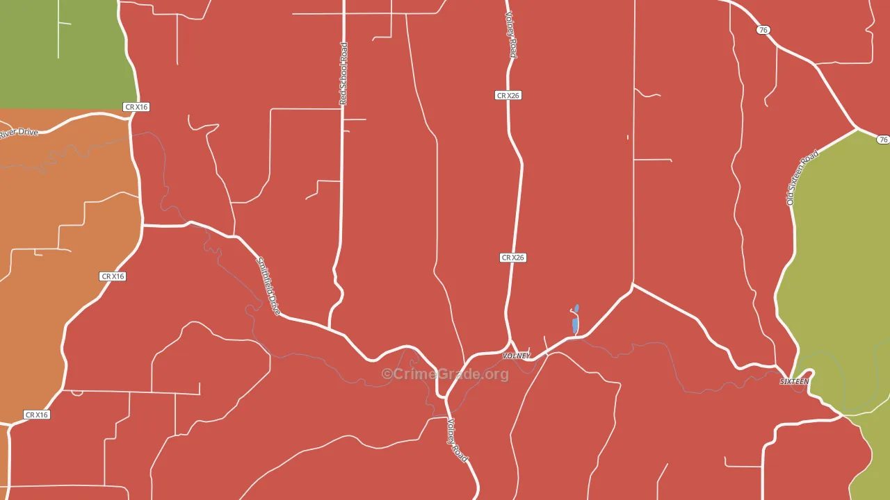 Volney, IA Map of Assault Rates