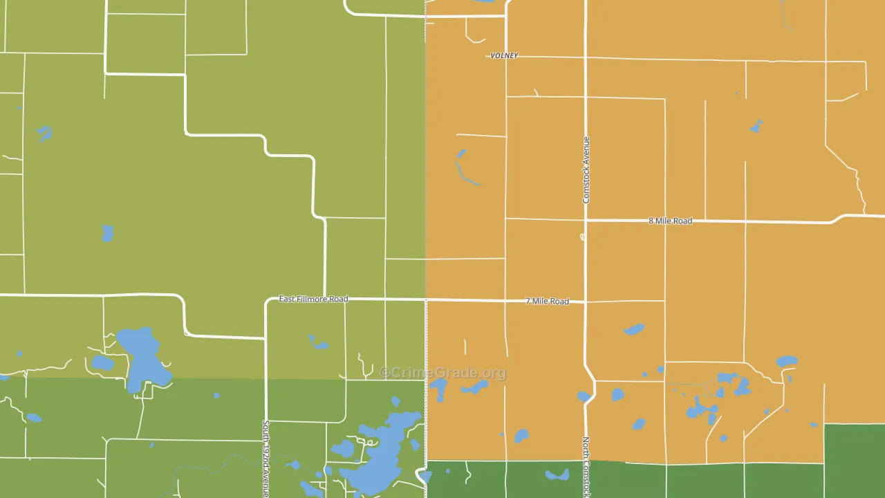Volney, MI Map of Assault Rates