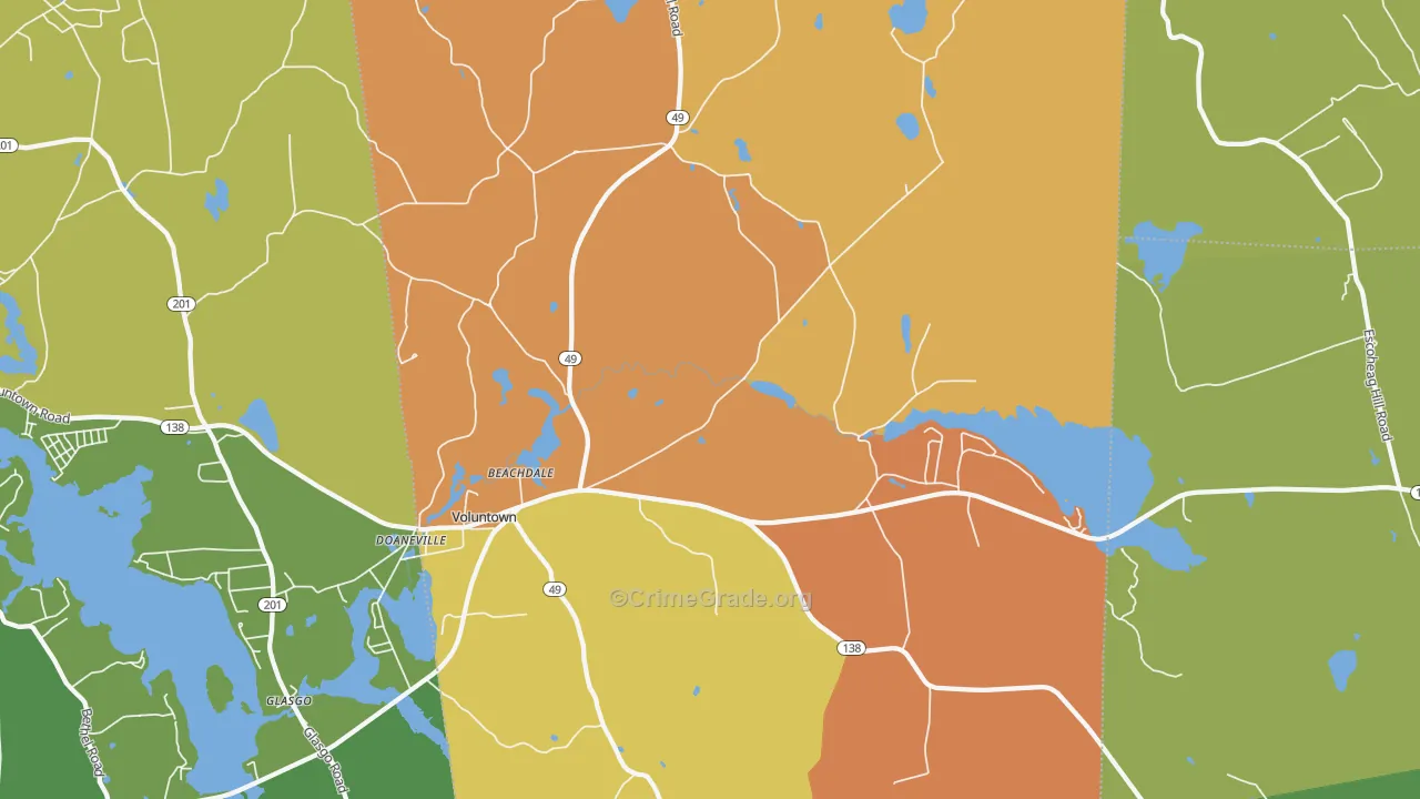 Voluntown, CT Map of Assault Rates