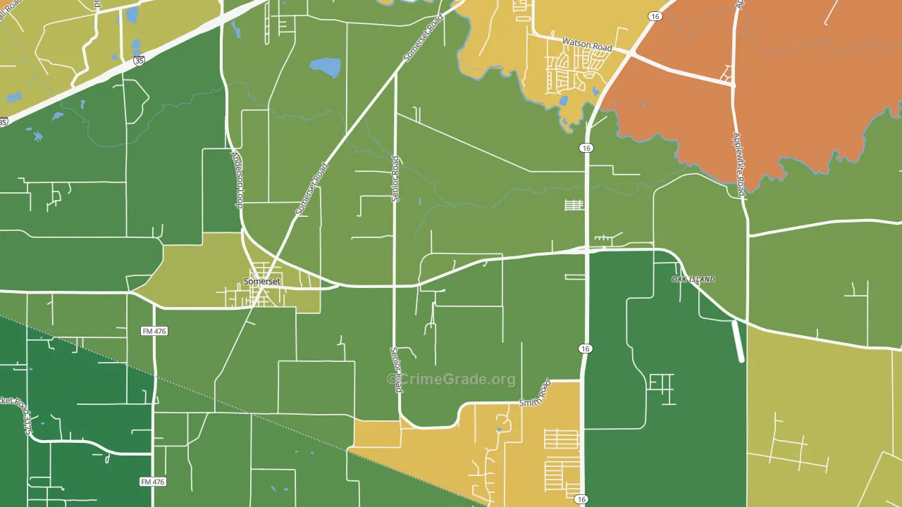 Von Ormy, TX Map of Assault Rates