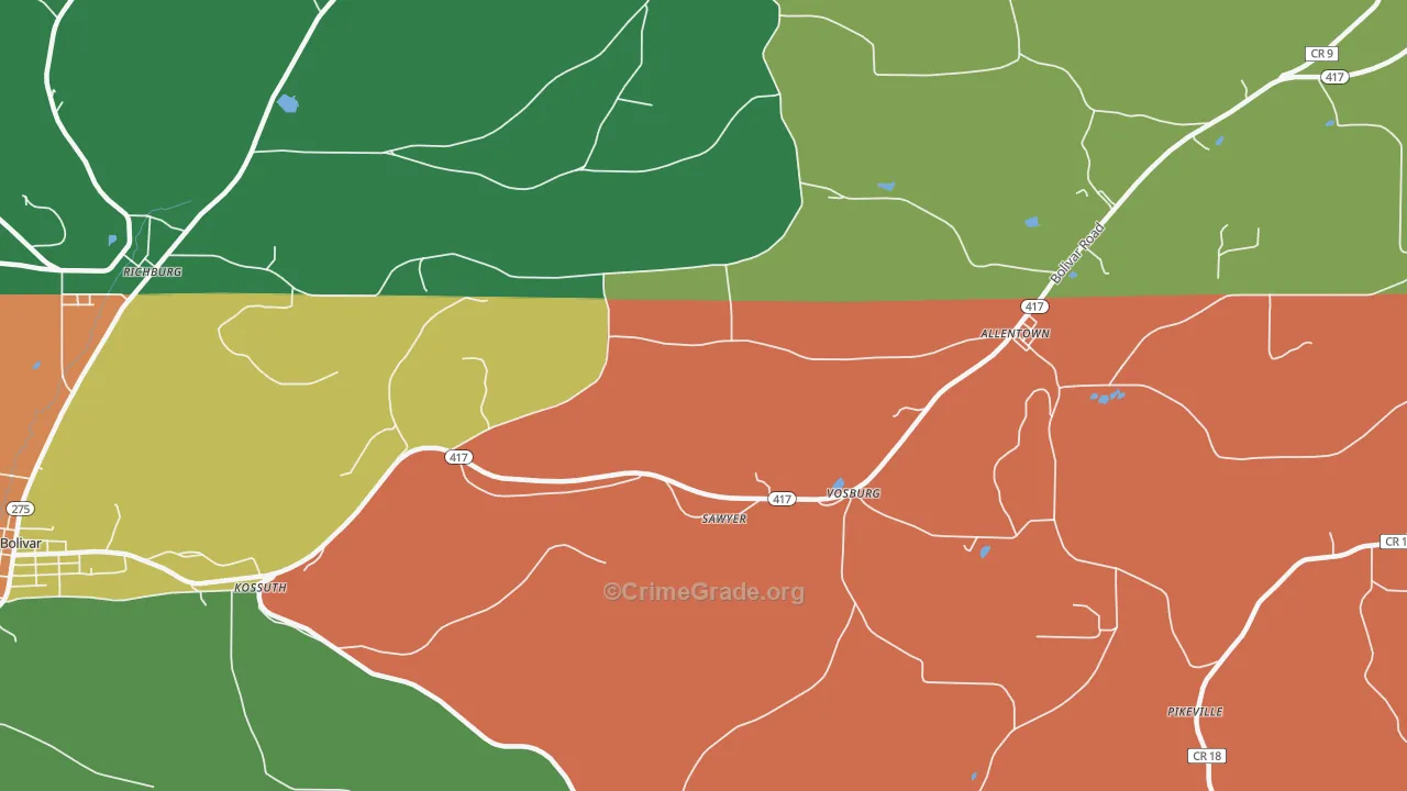 Vosburg, NY Map of Assault Rates