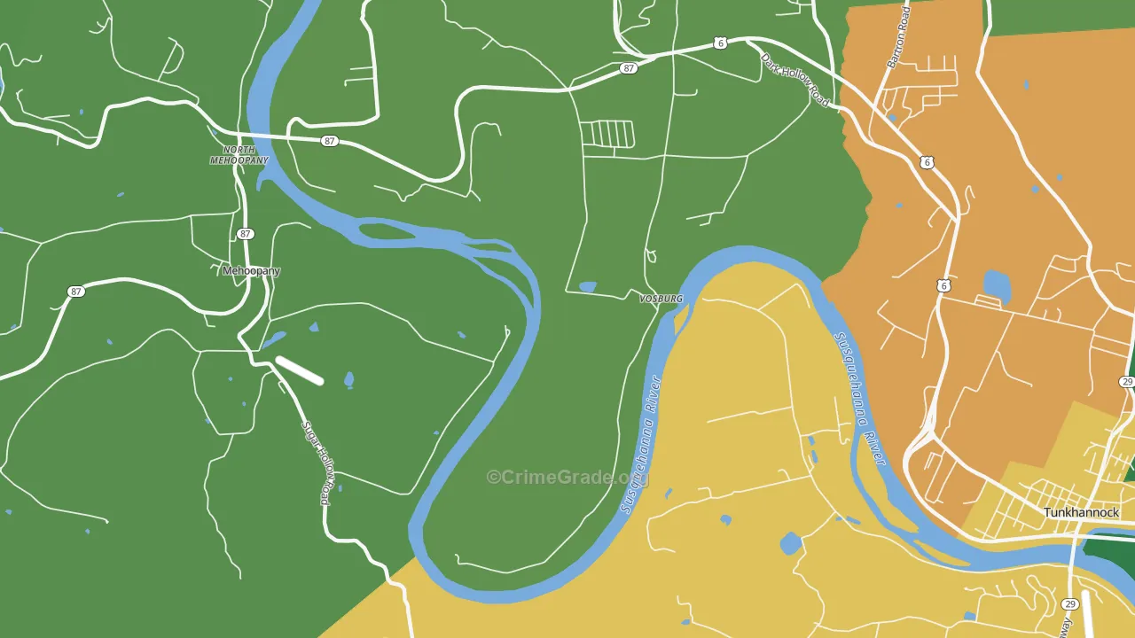 Vosburg, PA Map of Assault Rates