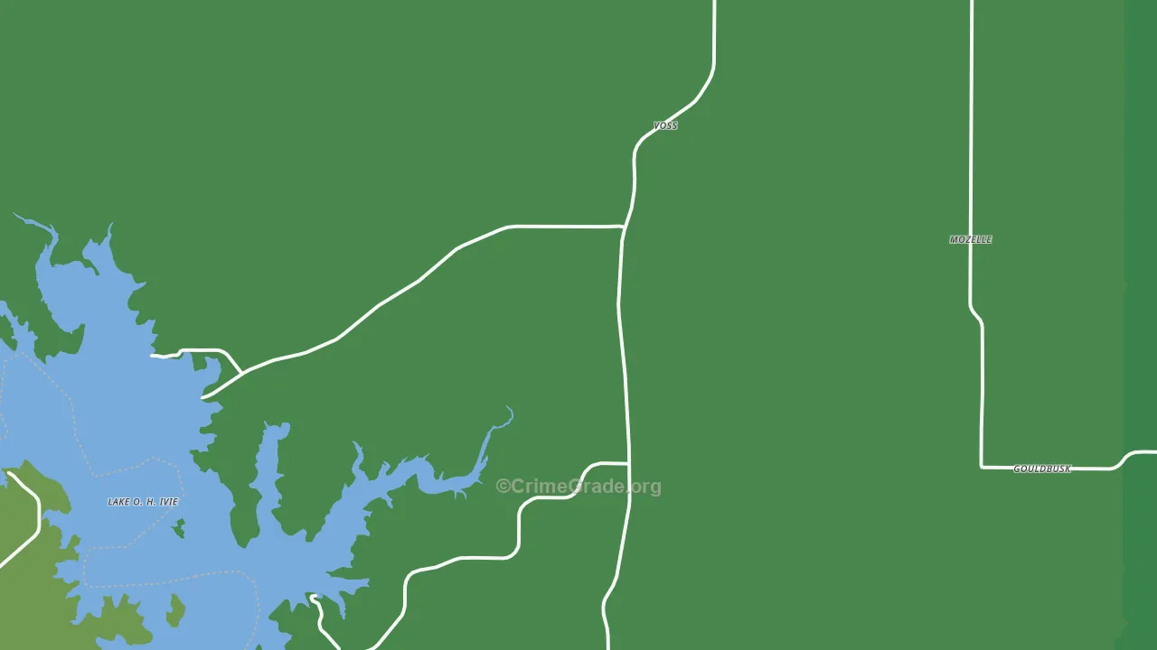 Voss, TX Map of Assault Rates