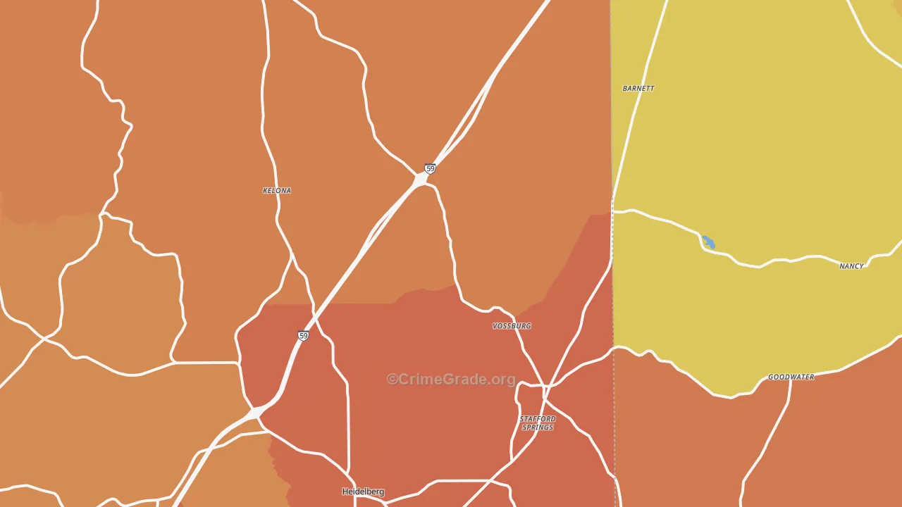 Vossburg, MS Map of Assault Rates