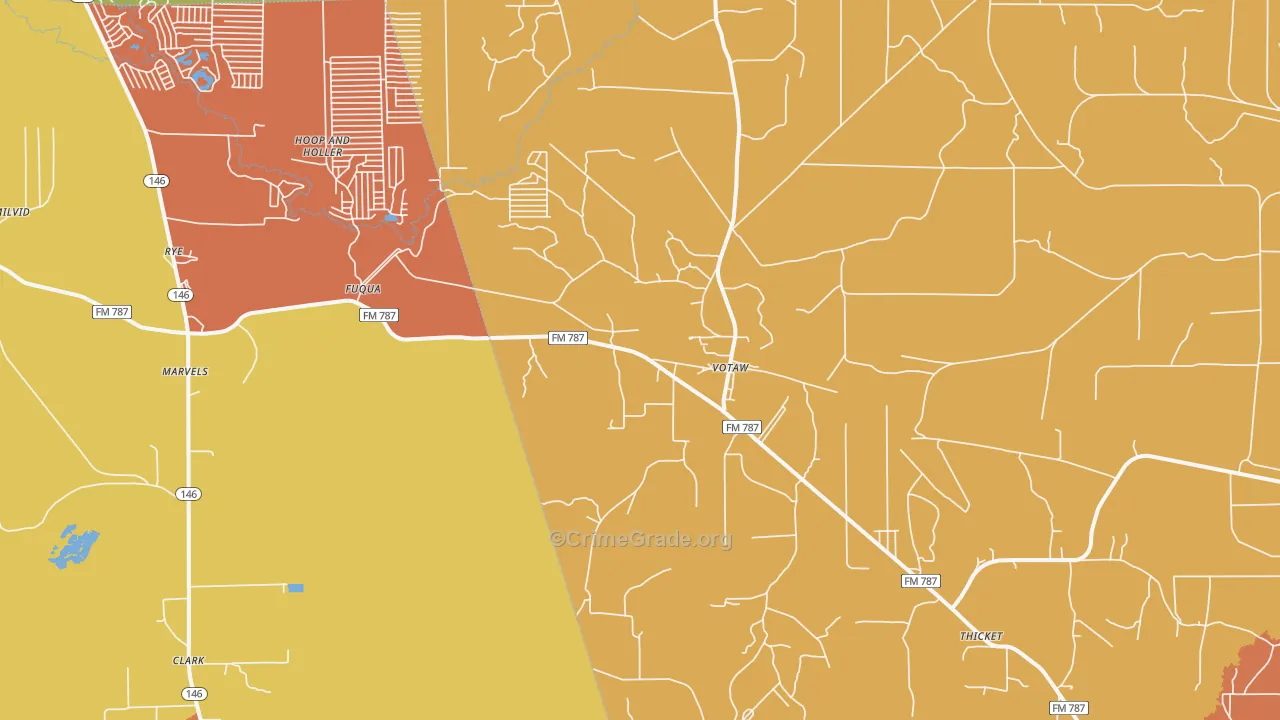 Votaw, TX Map of Assault Rates