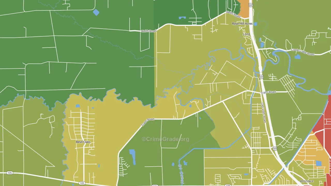 Voth, TX Map of Assault Rates