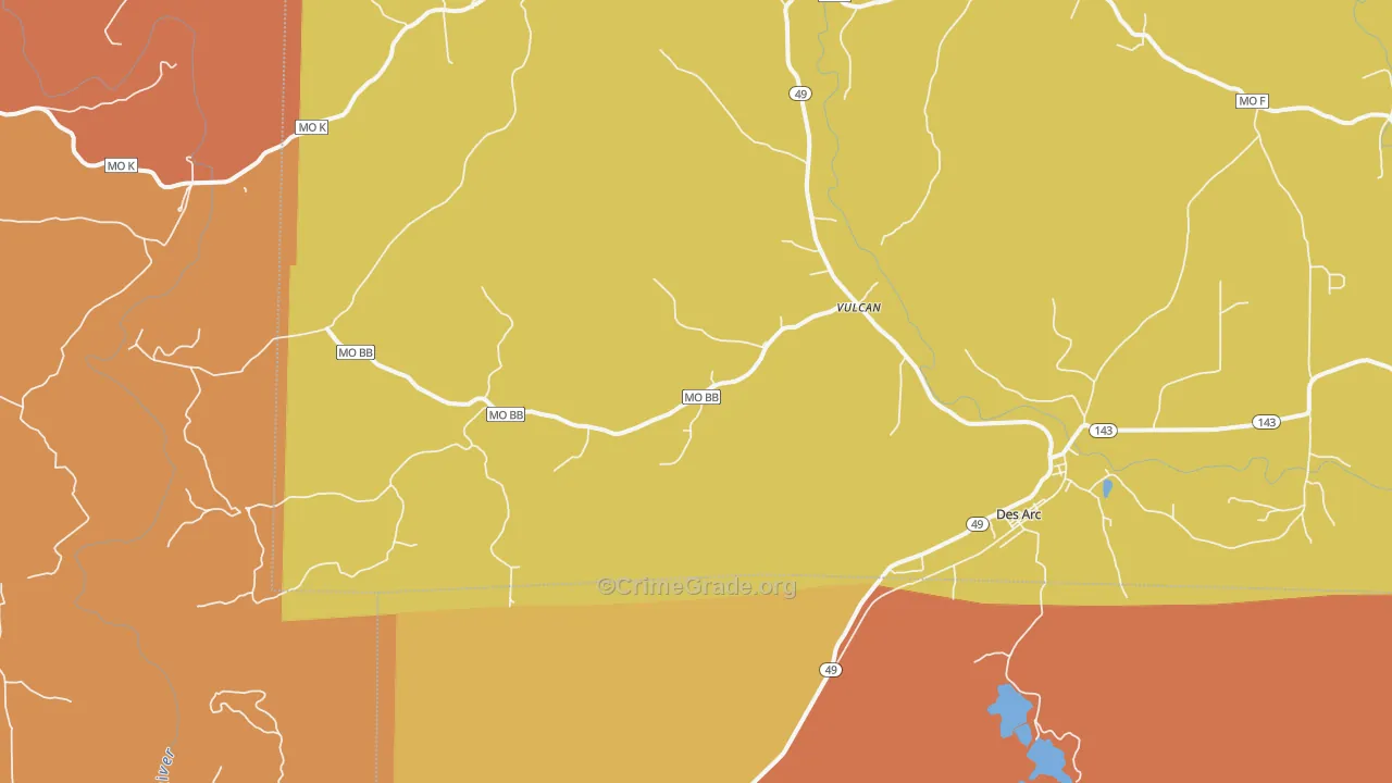 Vulcan, MO Map of Assault Rates