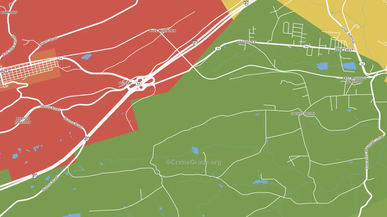 Vulcan, PA Map of Assault Rates