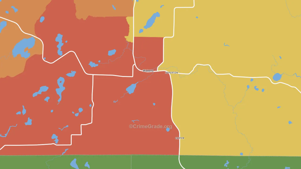 Wabeno, WI Map of Assault Rates