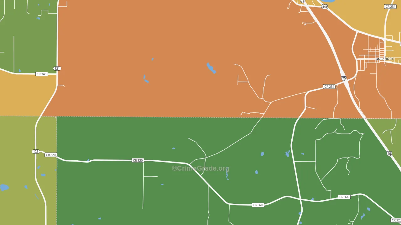 Wacahoota, FL Map of Assault Rates
