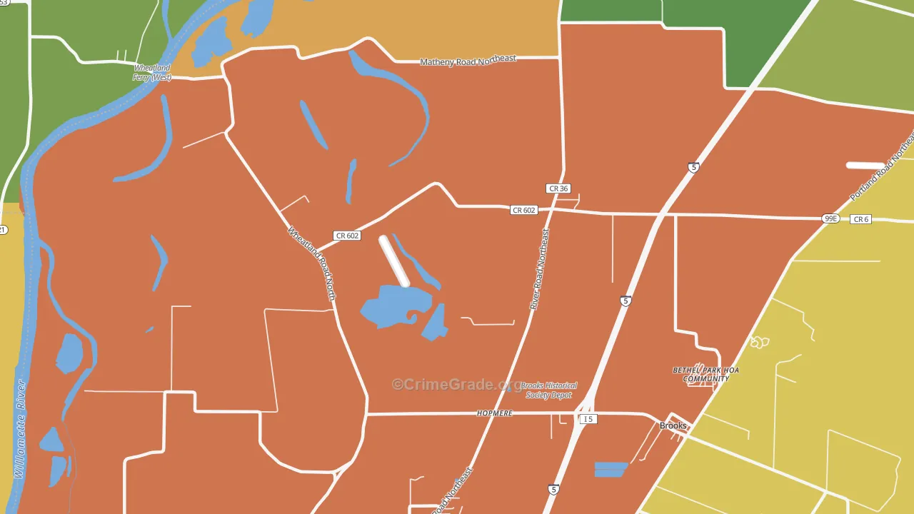 Waconda, OR Map of Assault Rates