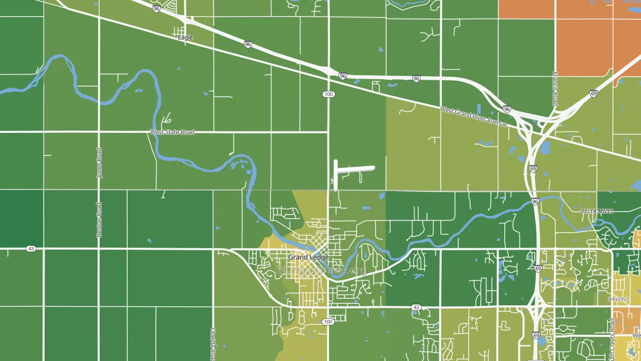 Wacousta, MI Map of Assault Rates