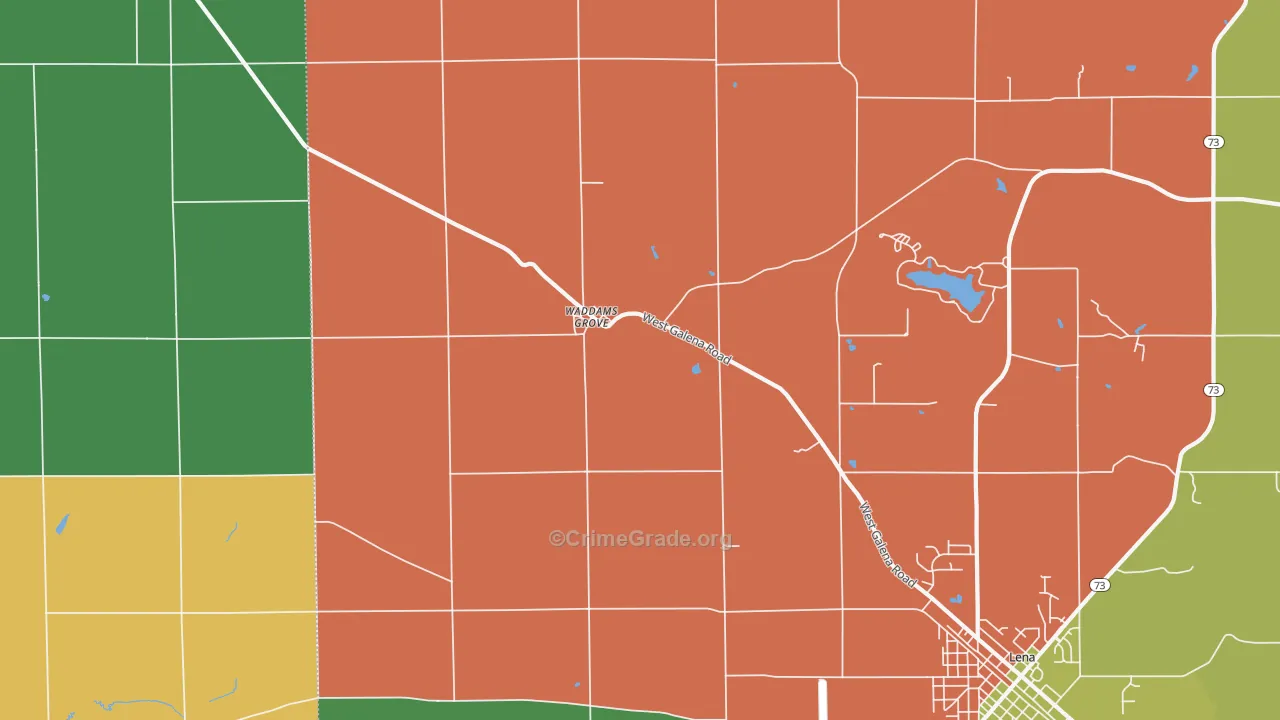 Waddams Grove, IL Map of Assault Rates