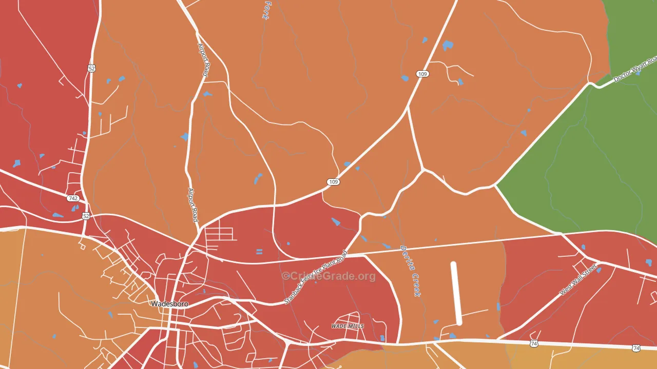Wade Mills, NC Map of Assault Rates