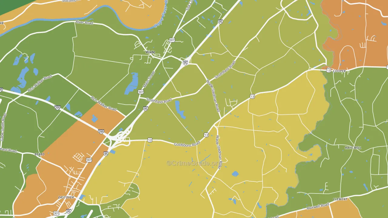 Wade, NC Map of Assault Rates