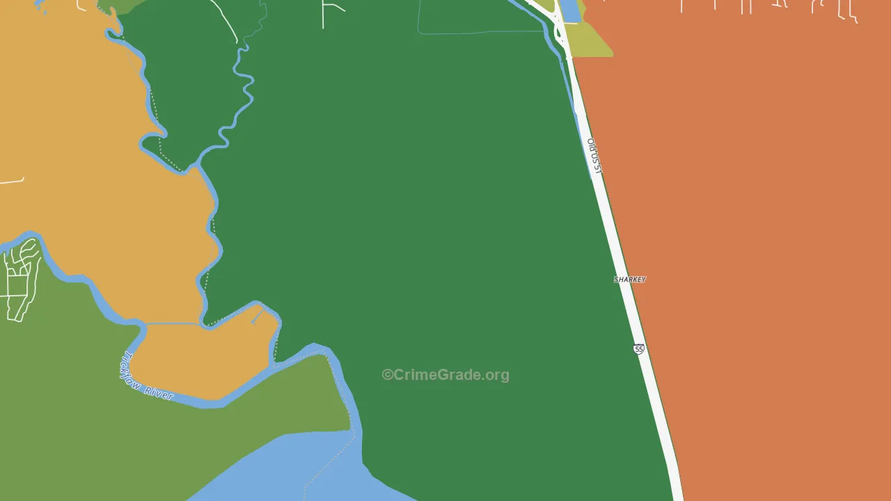 Wadesboro, LA Map of Assault Rates