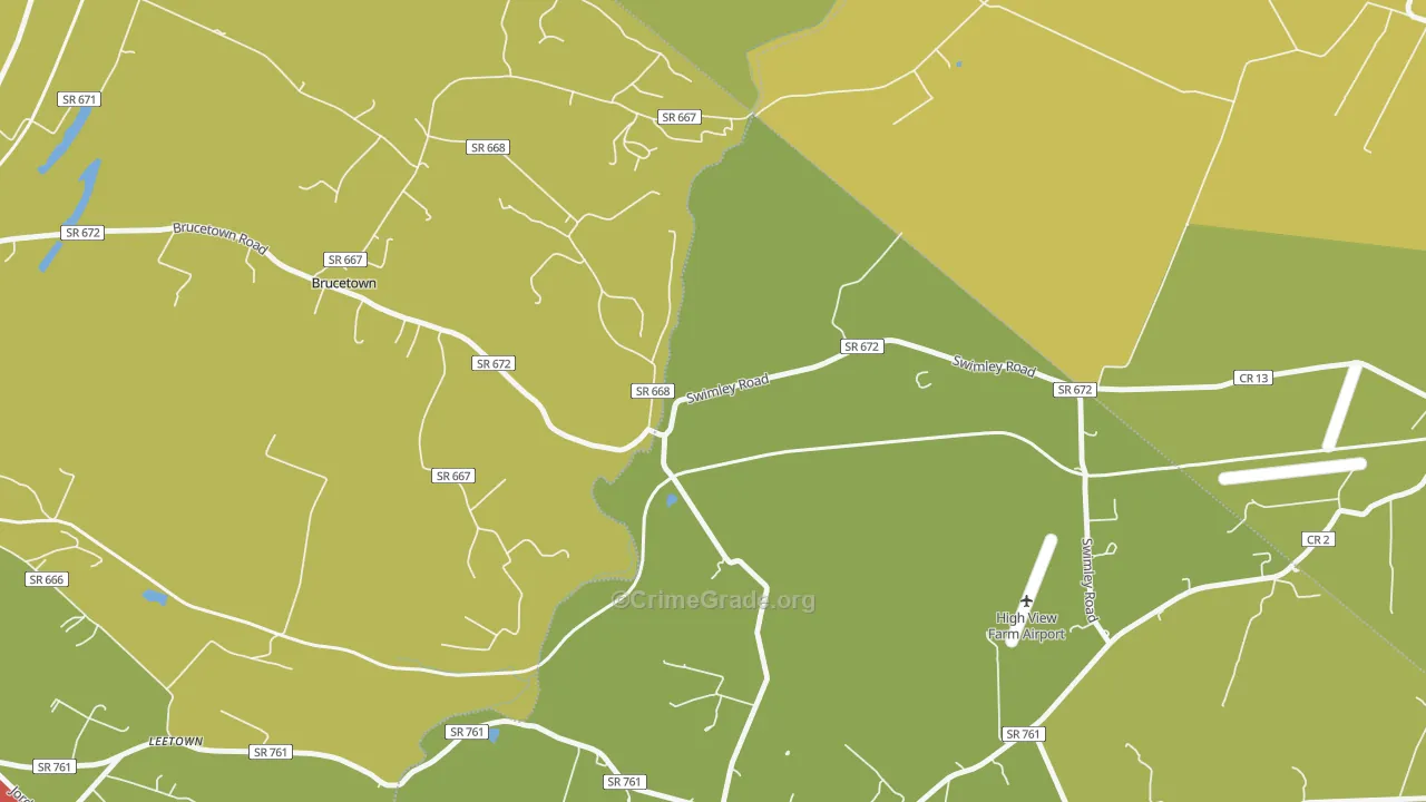 Wadesville, VA Map of Assault Rates