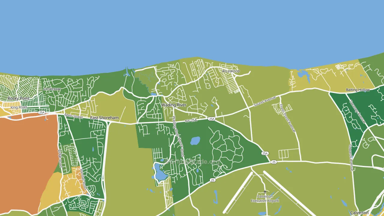Wading River, NY Map of Assault Rates