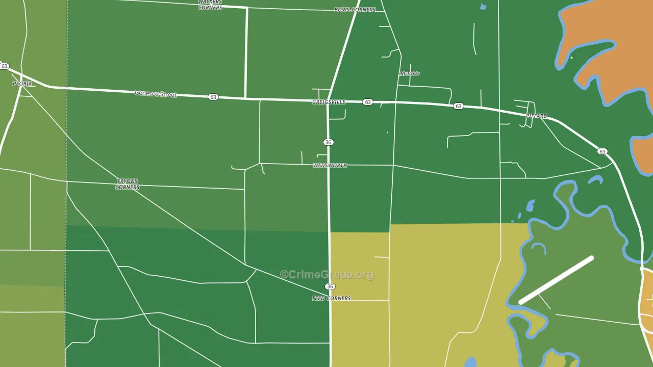Wadsworth, NY Map of Assault Rates