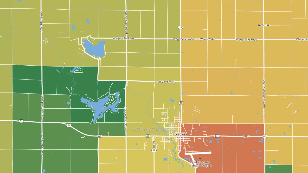 Wagarville, MI Map of Assault Rates