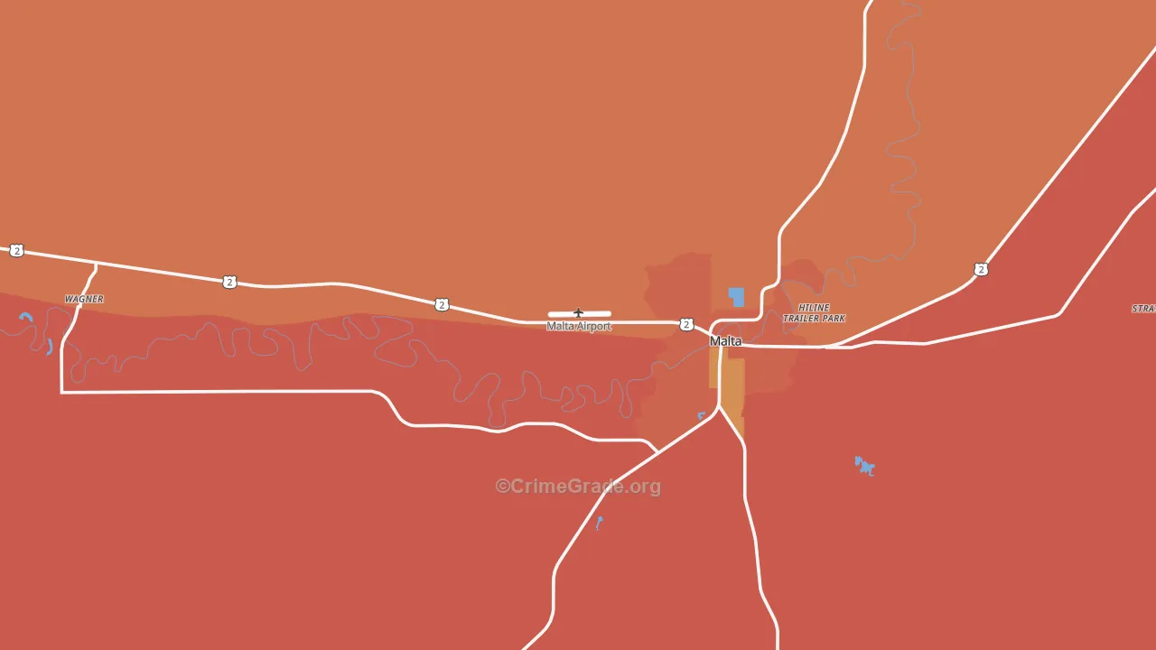 Wagner, MT Map of Assault Rates