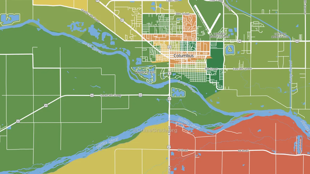 Wagners Lake, NE Map of Assault Rates