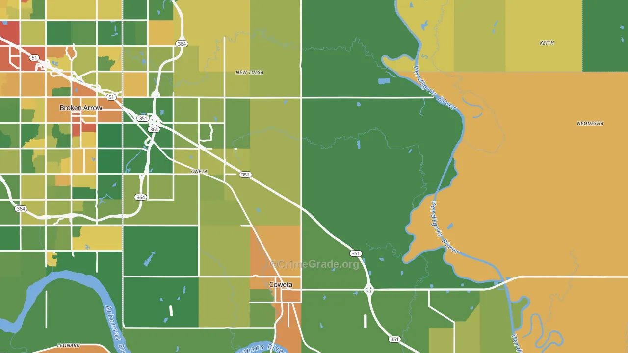 Wagoner County, OK Map of Assault Rates