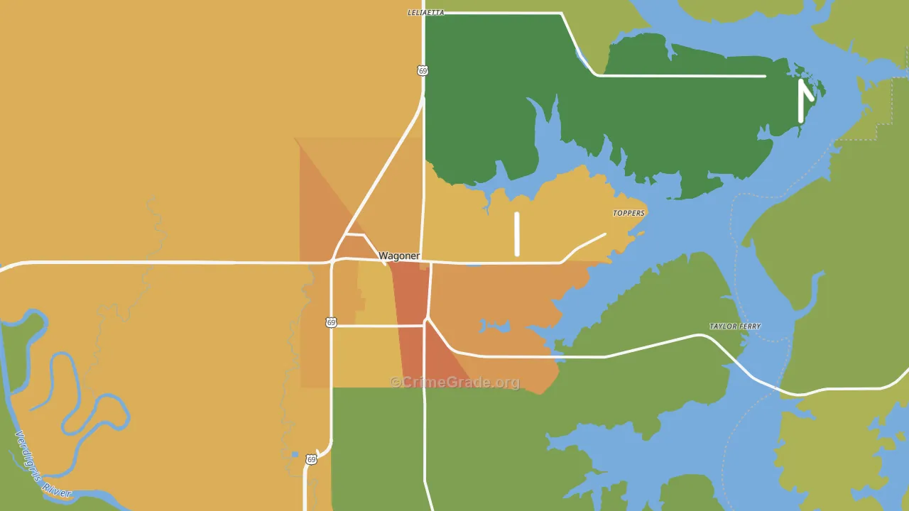 Wagoner, OK Map of Assault Rates