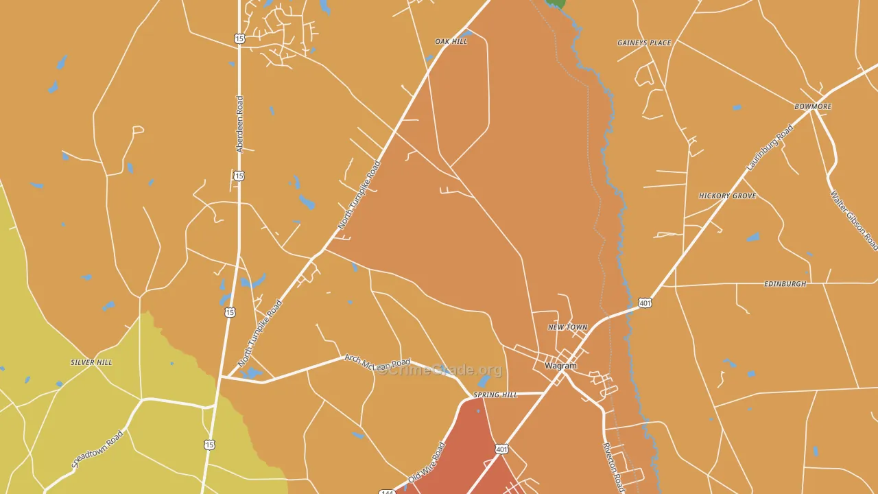 Wagram, NC Map of Assault Rates