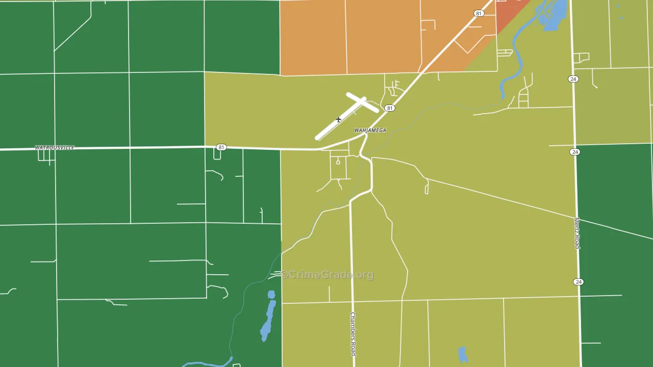 Wahjamega, MI Map of Assault Rates