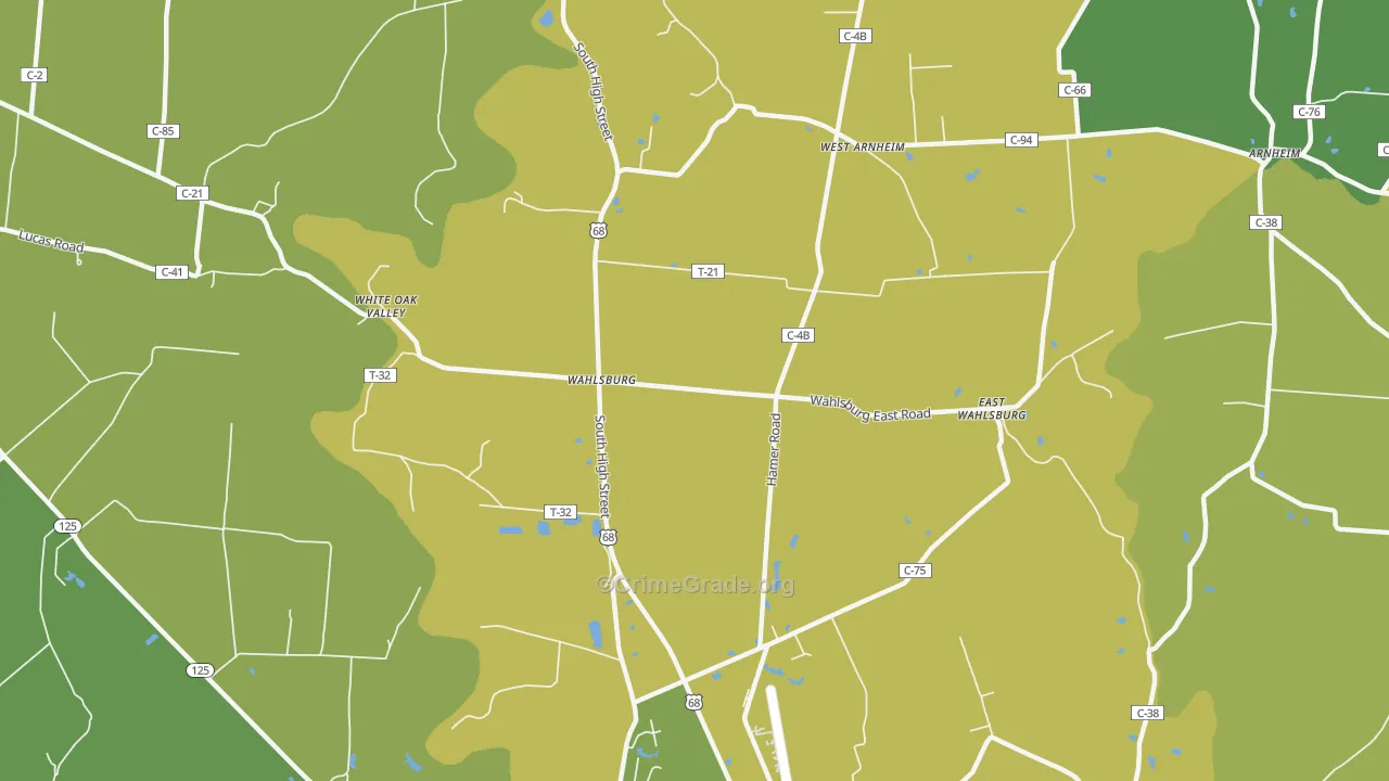 Wahlsburg, OH Map of Assault Rates